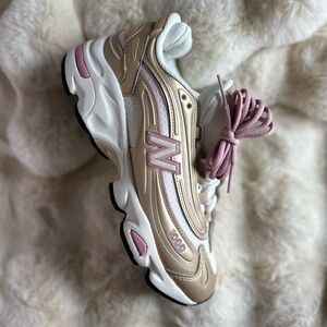 New Balance Women's Beige and Light Pink Sneakers
